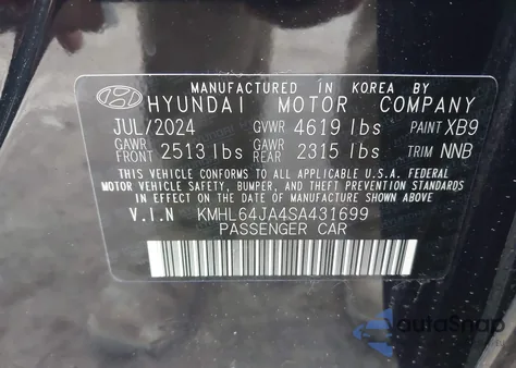 2025 Hyundai Sonata Sel from USA, damaged, VIN KMHL64JA4SA431699